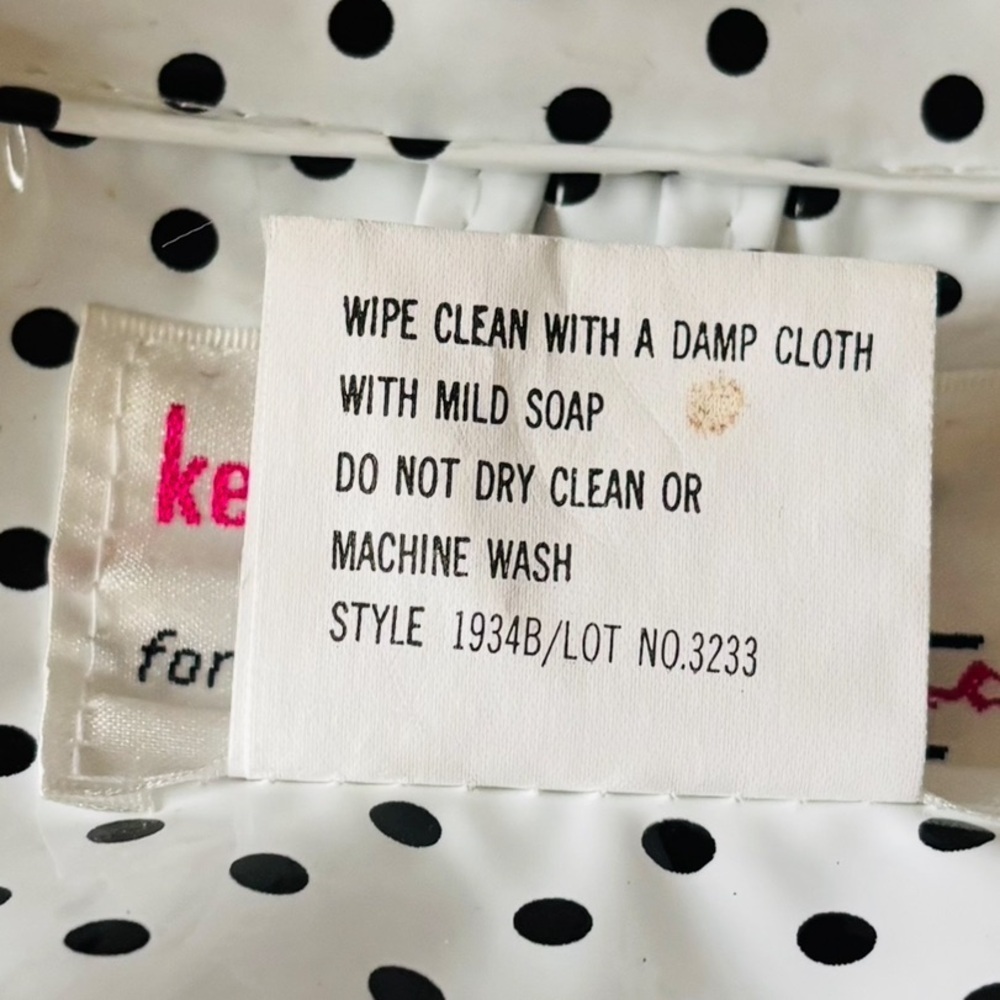 VINTAGE Kenn Sporn for Wippette Black and White Polka Dot Rain Coat Size Medium - Picture 5 of 9